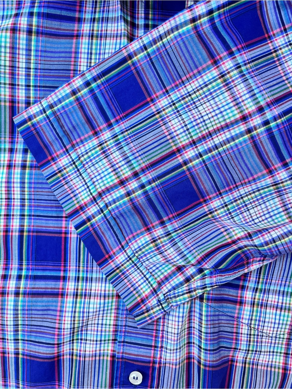 Vintage Paul & Shark Yachting Plaid  Shirt Short Sleeve 15.5 neck cotton Italy - Picture 7 of 9